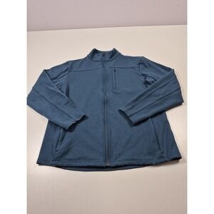 Ibex Sweater Mens Large Blue Merino Wool Full Zip Jacket Outdoor Hiking Soft
